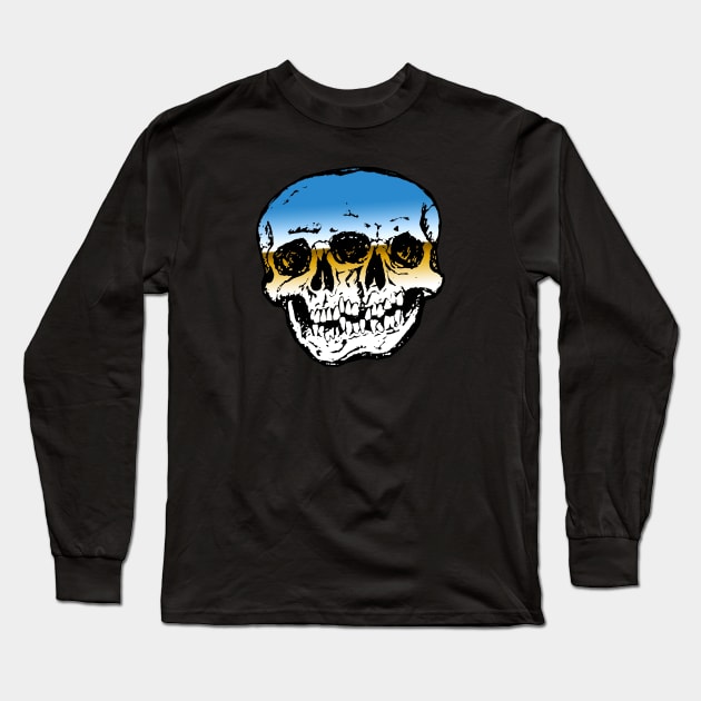 Conjoined Skulls Long Sleeve T-Shirt by ArtGuyDesigns